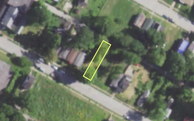 Aerial view of 5547 LABADIE AV — vacant lot, St. Louis with approximate parcel outline