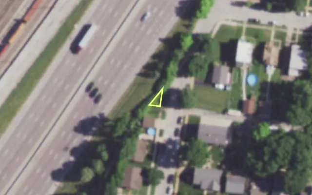 Aerial view of 3413 MCCAUSLAND AV — vacant lot, St. Louis with approximate parcel outline