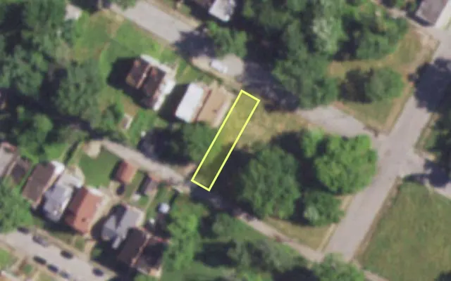 Aerial view of 4316 GARFIELD AV — vacant lot, St. Louis with approximate parcel outline