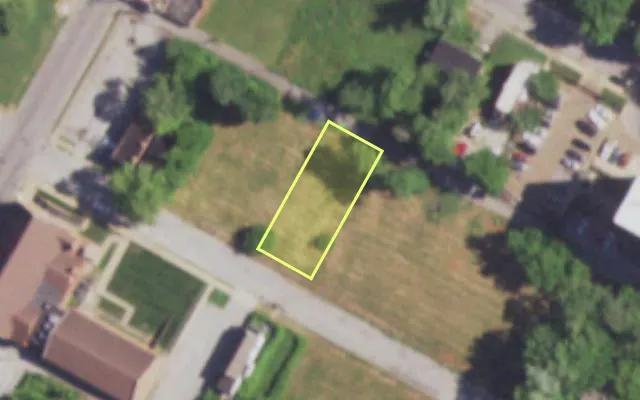 Aerial view of 4349 NORTH MARKET ST — vacant lot, St. Louis with approximate parcel outline
