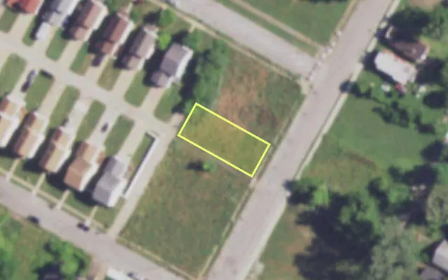 Aerial view of 1917 WHITTIER ST — vacant lot, St. Louis with approximate parcel outline