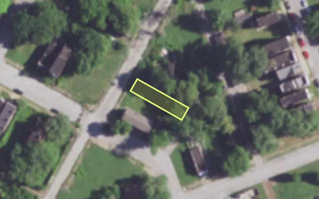 Aerial view of 4016 GLASGOW AV — vacant lot, St. Louis with approximate parcel outline