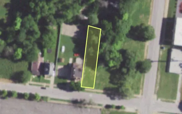 Aerial view of 5913 BARTMER AV — vacant lot, St. Louis with approximate parcel outline