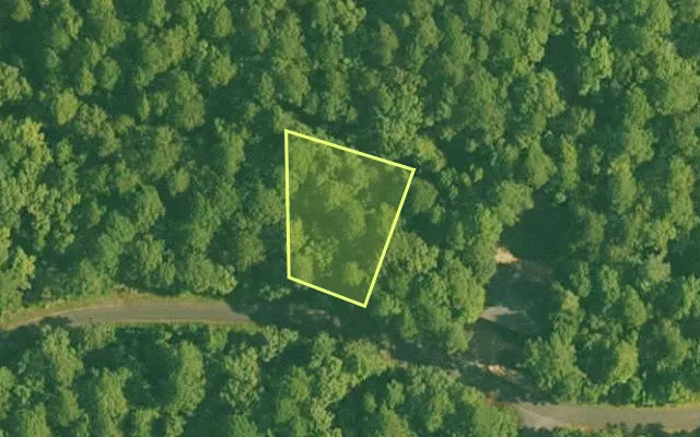Aerial view of GARLAND County parcel 58129 — Arkansas post-auction with approximate parcel outline