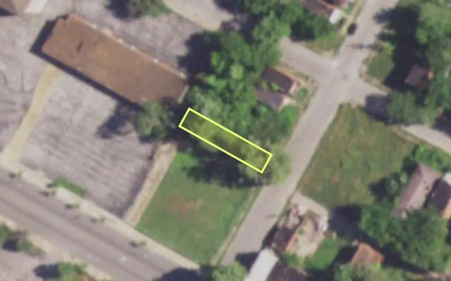 Aerial view of 1515 BILLUPS AV — vacant lot, St. Louis with approximate parcel outline