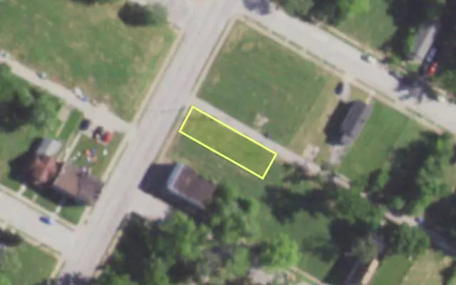 Aerial view of 2608 GOODFELLOW BLVD — vacant lot, St. Louis with approximate parcel outline