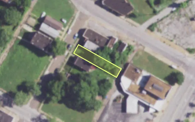 Aerial view of 4320 OBEAR AV — vacant lot, St. Louis with approximate parcel outline