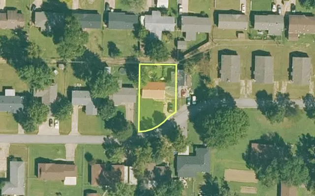 Aerial view of FRANKLIN County parcel 008-00617-000 — Arkansas post-auction with approximate parcel outline