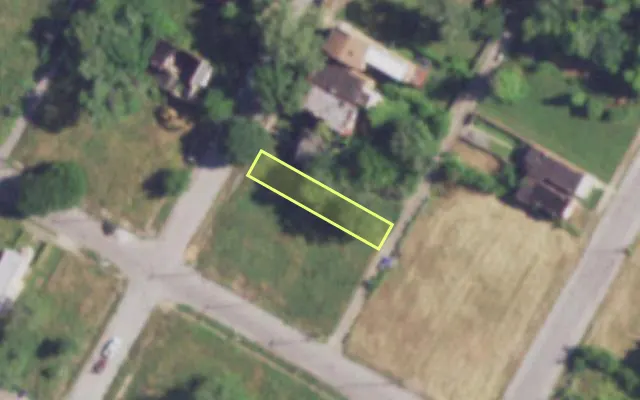Aerial view of 1708 BELLE GLADE AV — vacant lot, St. Louis with approximate parcel outline