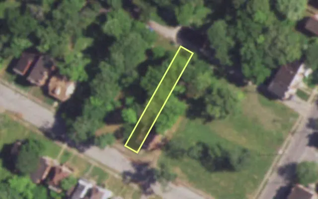 Aerial view of 4723 COTE BRILLIANTE AV — vacant lot, St. Louis with approximate parcel outline