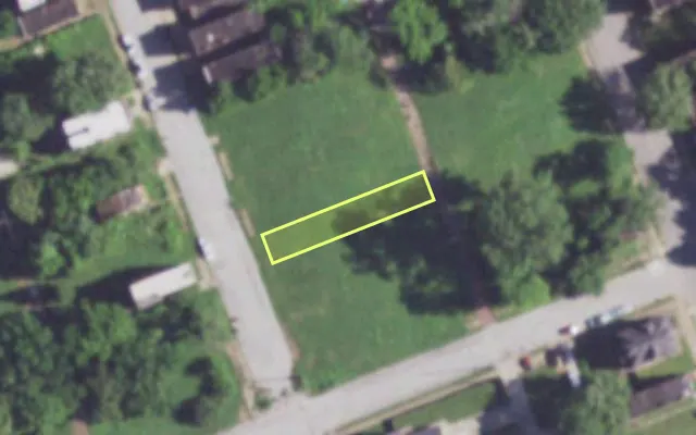 Aerial view of 4010 N 22ND ST — vacant lot, St. Louis with approximate parcel outline
