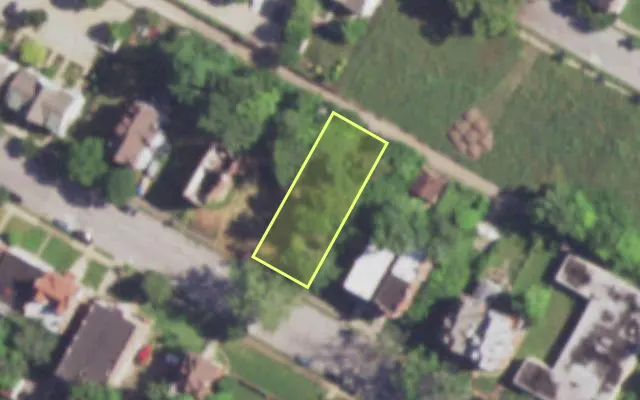 Aerial view of 4019 WEST BELLE PL — vacant lot, St. Louis with approximate parcel outline