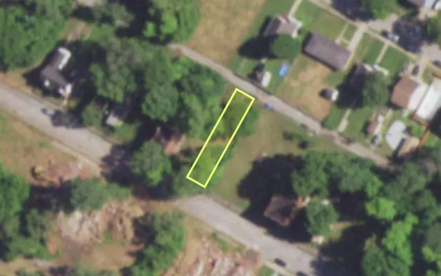 Aerial view of 4553 NORTH MARKET ST — vacant lot, St. Louis with approximate parcel outline