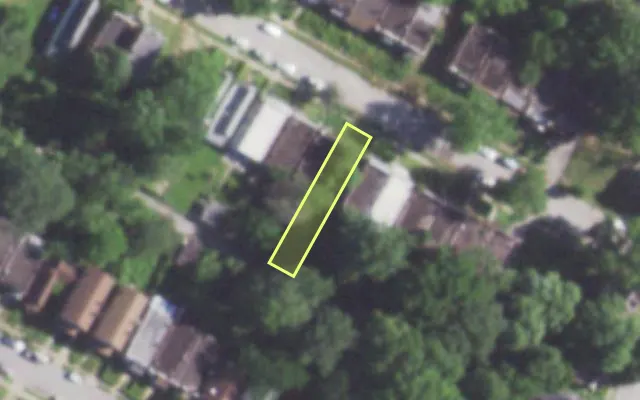 Aerial view of 5128 TERRY AV — vacant lot, St. Louis with approximate parcel outline