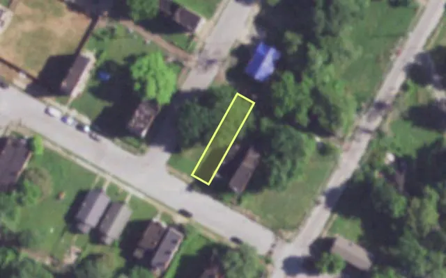 Aerial view of 2913 BAILEY AV — vacant lot, St. Louis with approximate parcel outline