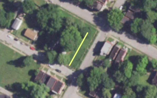 Aerial view of 4305 FARLIN AV — vacant lot, St. Louis with approximate parcel outline