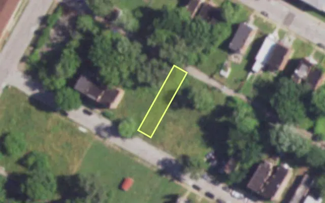 Aerial view of 4263 W NORTH MARKET ST — vacant lot, St. Louis with approximate parcel outline