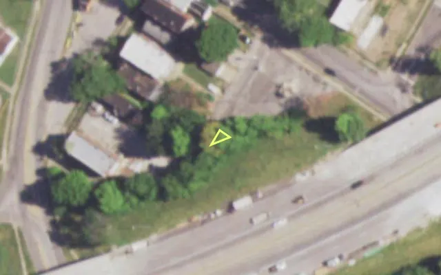 Aerial view of 5609 MICHIGAN AV — vacant lot, St. Louis with approximate parcel outline