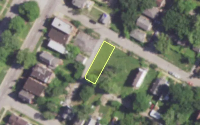 Aerial view of 4964 FARLIN AV — vacant lot, St. Louis with approximate parcel outline