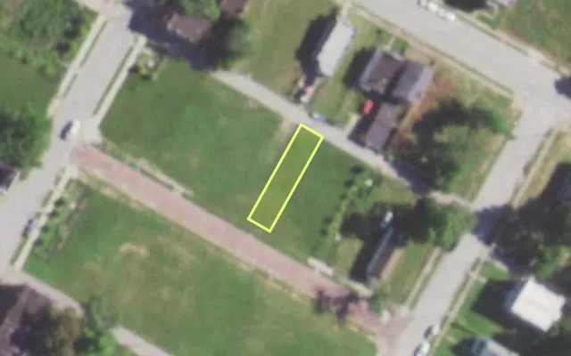 Aerial view of 5561 ST EDWARD AV — vacant lot, St. Louis with approximate parcel outline
