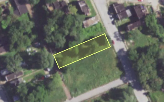 Aerial view of 4241 RANDALL PL — vacant lot, St. Louis with approximate parcel outline