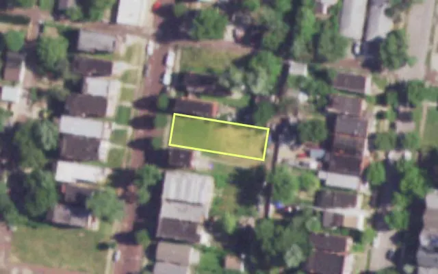 Aerial view of 3826 MINNESOTA AV — vacant lot, St. Louis with approximate parcel outline