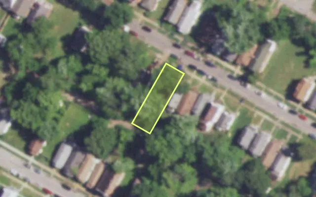 Aerial view of 6040 SHULTE AV — vacant lot, St. Louis with approximate parcel outline