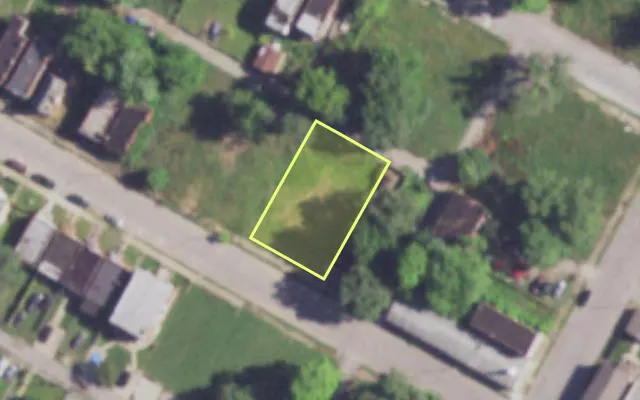 Aerial view of 3821 COTTAGE AV — vacant lot, St. Louis with approximate parcel outline
