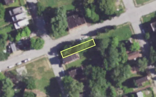 Aerial view of 3836 PARNELL ST — vacant lot, St. Louis with approximate parcel outline