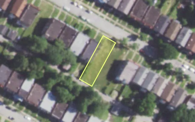 Aerial view of 5138 NORTHLAND AV — vacant lot, St. Louis with approximate parcel outline
