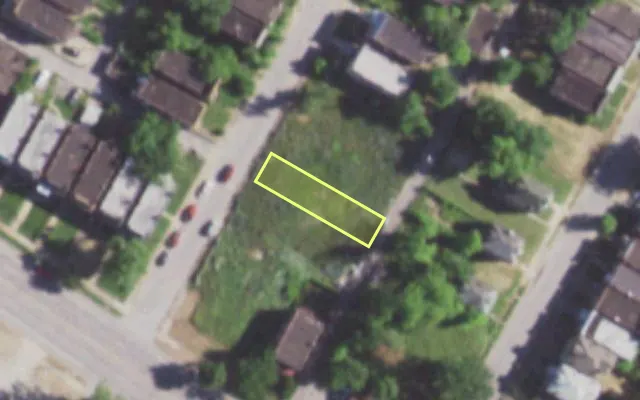 Aerial view of 1316 SHAWMUT PL — vacant lot, St. Louis with approximate parcel outline