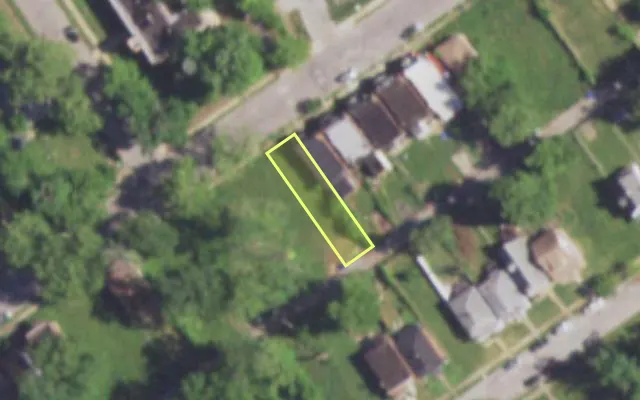 Aerial view of 5352 EMERSON AV — vacant lot, St. Louis with approximate parcel outline