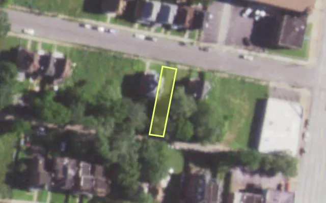 Aerial view of 5022 MINERVA AV — vacant lot, St. Louis with approximate parcel outline