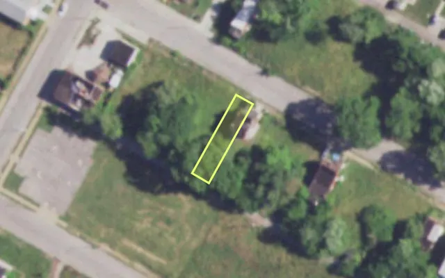 Aerial view of 4050 NORTH MARKET ST — vacant lot, St. Louis with approximate parcel outline
