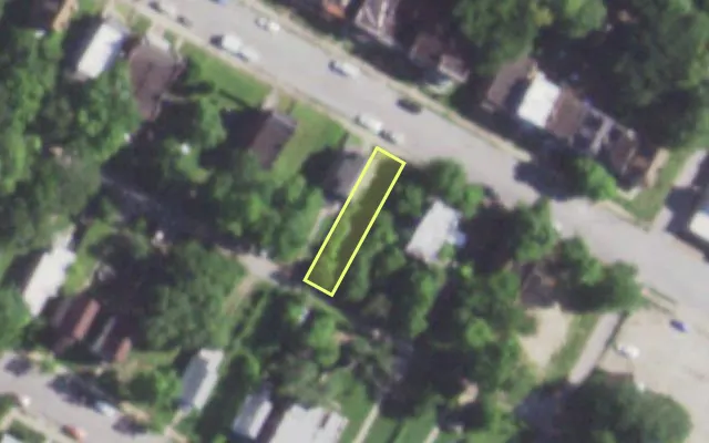 Aerial view of 5336 COTE BRILLIANTE AV — vacant lot, St. Louis with approximate parcel outline
