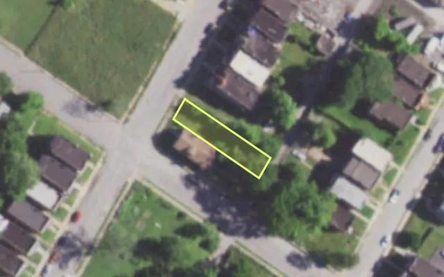 Aerial view of 1456 HAMILTON BLVD — vacant lot, St. Louis with approximate parcel outline