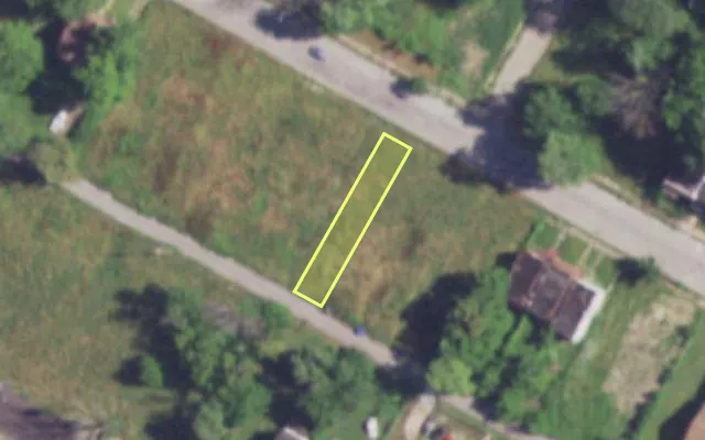 Aerial view of 4248 W LABADIE AV — vacant lot, St. Louis with approximate parcel outline