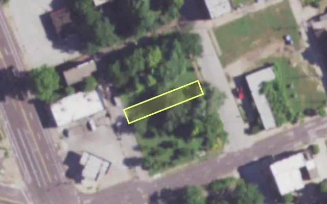 Aerial view of 2809 BLAIR AV — vacant lot, St. Louis with approximate parcel outline