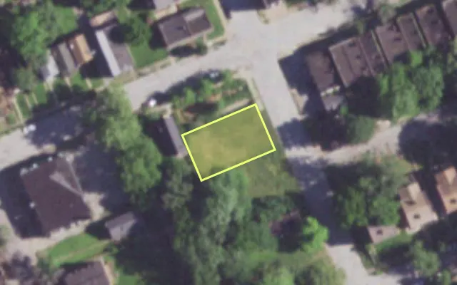 Aerial view of 3953 BLAIR AV — vacant lot, St. Louis with approximate parcel outline