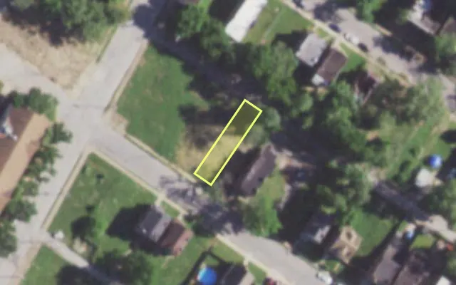 Aerial view of 5973 COTE BRILLIANTE AV — vacant lot, St. Louis with approximate parcel outline