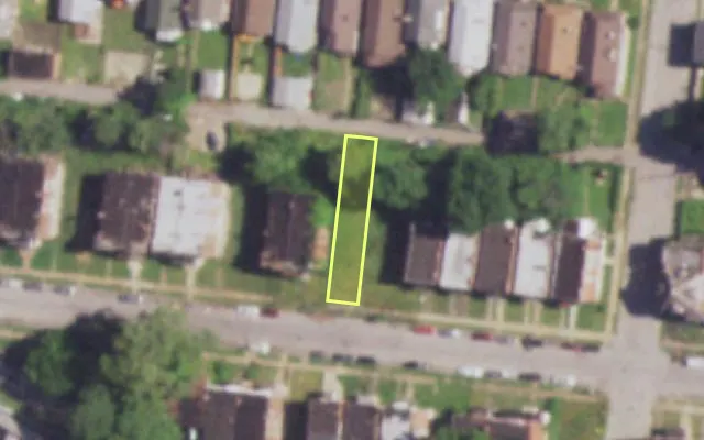 Aerial view of 4721 MCMILLAN AV — vacant lot, St. Louis with approximate parcel outline