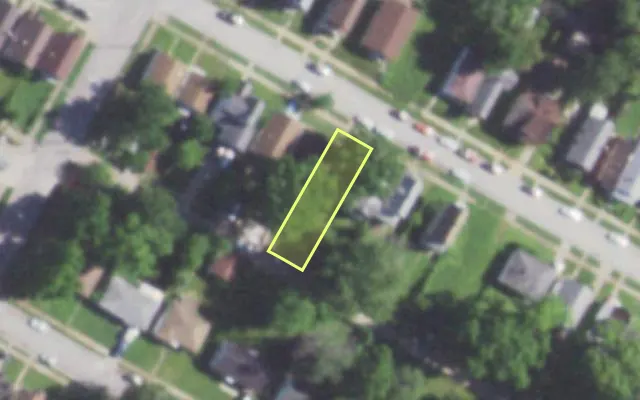 Aerial view of 5956 SHERRY AV — vacant lot, St. Louis with approximate parcel outline
