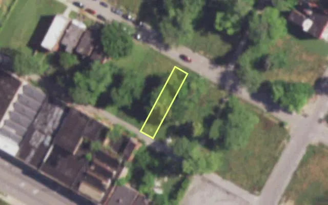 Aerial view of 4220 W ALDINE AV — vacant lot, St. Louis with approximate parcel outline