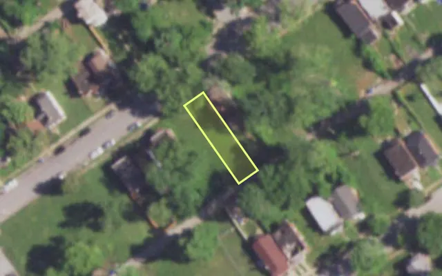 Aerial view of 5328 EMERSON AV — vacant lot, St. Louis with approximate parcel outline
