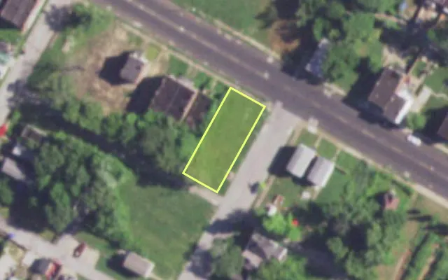 Aerial view of 4242 LEE AV — vacant lot, St. Louis with approximate parcel outline