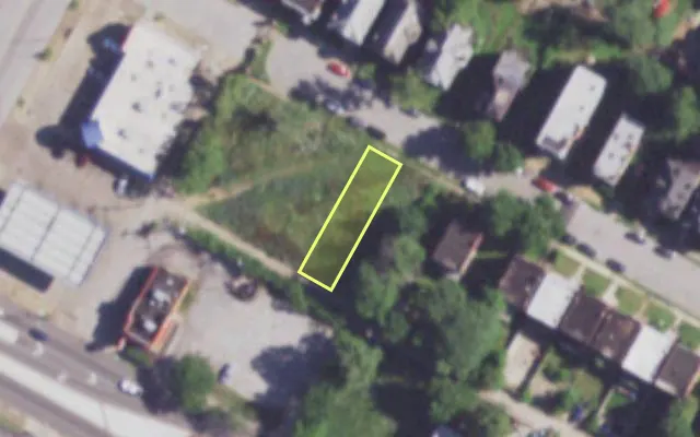 Aerial view of 3224 HARPER ST — vacant lot, St. Louis with approximate parcel outline