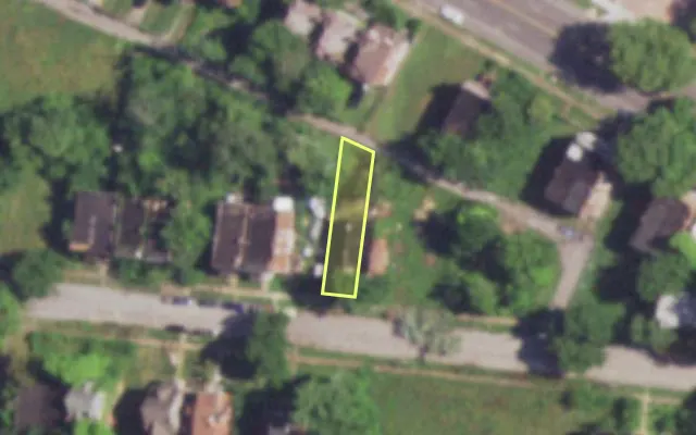 Aerial view of 4709 VERNON AV — vacant lot, St. Louis with approximate parcel outline