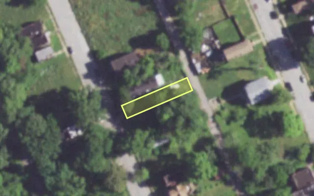 Aerial view of 4402 N 19TH ST — vacant lot, St. Louis with approximate parcel outline