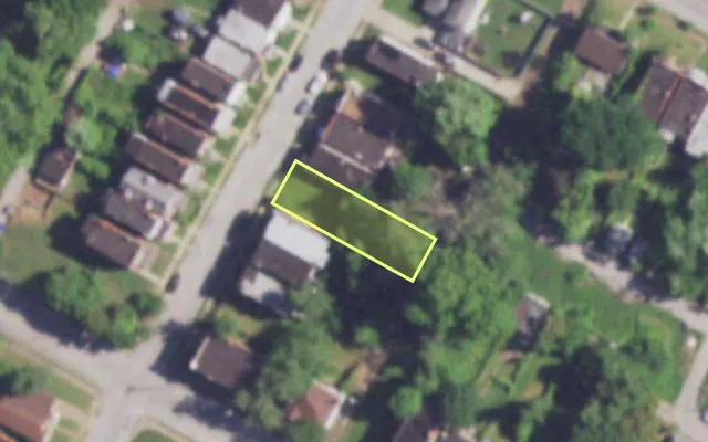 Aerial view of 4114 CAMELLIA AV — vacant lot, St. Louis with approximate parcel outline