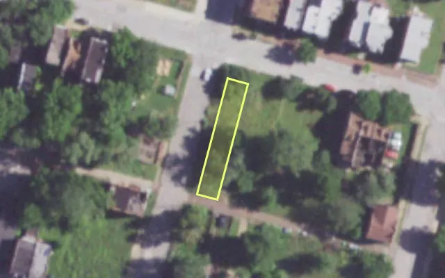 Aerial view of 1224 HEBERT ST — vacant lot, St. Louis with approximate parcel outline